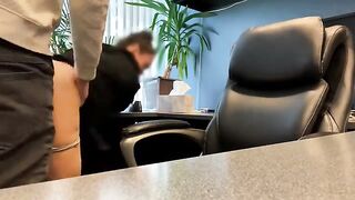 Secretary sucks and fucks her boss to save her job