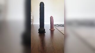 sexy beautiful MILF Riding 18" BLACK THICK DICK