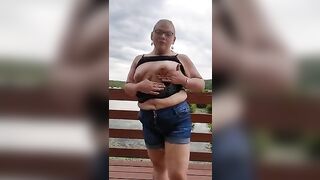 Public nature flash deepthroat sloppy facial cougar BBW curvy sexy milf