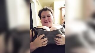 Big titted KINKY BBW gorgeous milf showing off her titties